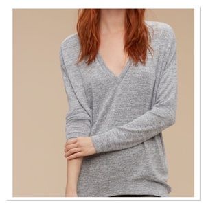 ARITZIA WILFRED Free Oversized V Neck Sweater/Tunic